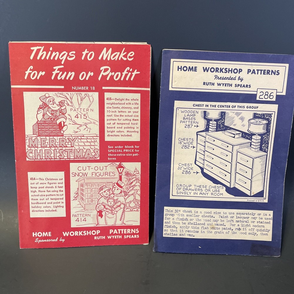 Home Workshop Patterns Presented By Ruth Wyeth Spears - LOT of Six W/Envelope