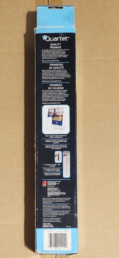 Quartet Instant Easel Display Easel, 63", Black Aluminum (29E)