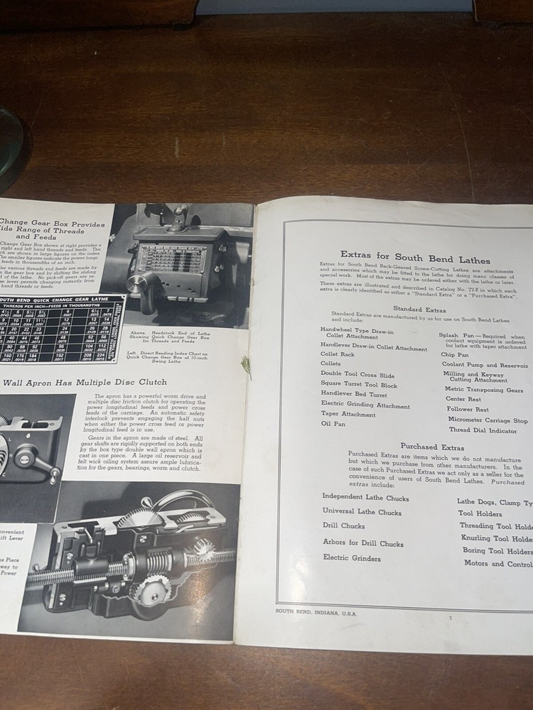 SOUTH BEND Workshop Precision Lathes Catalog 10-1 Brochure