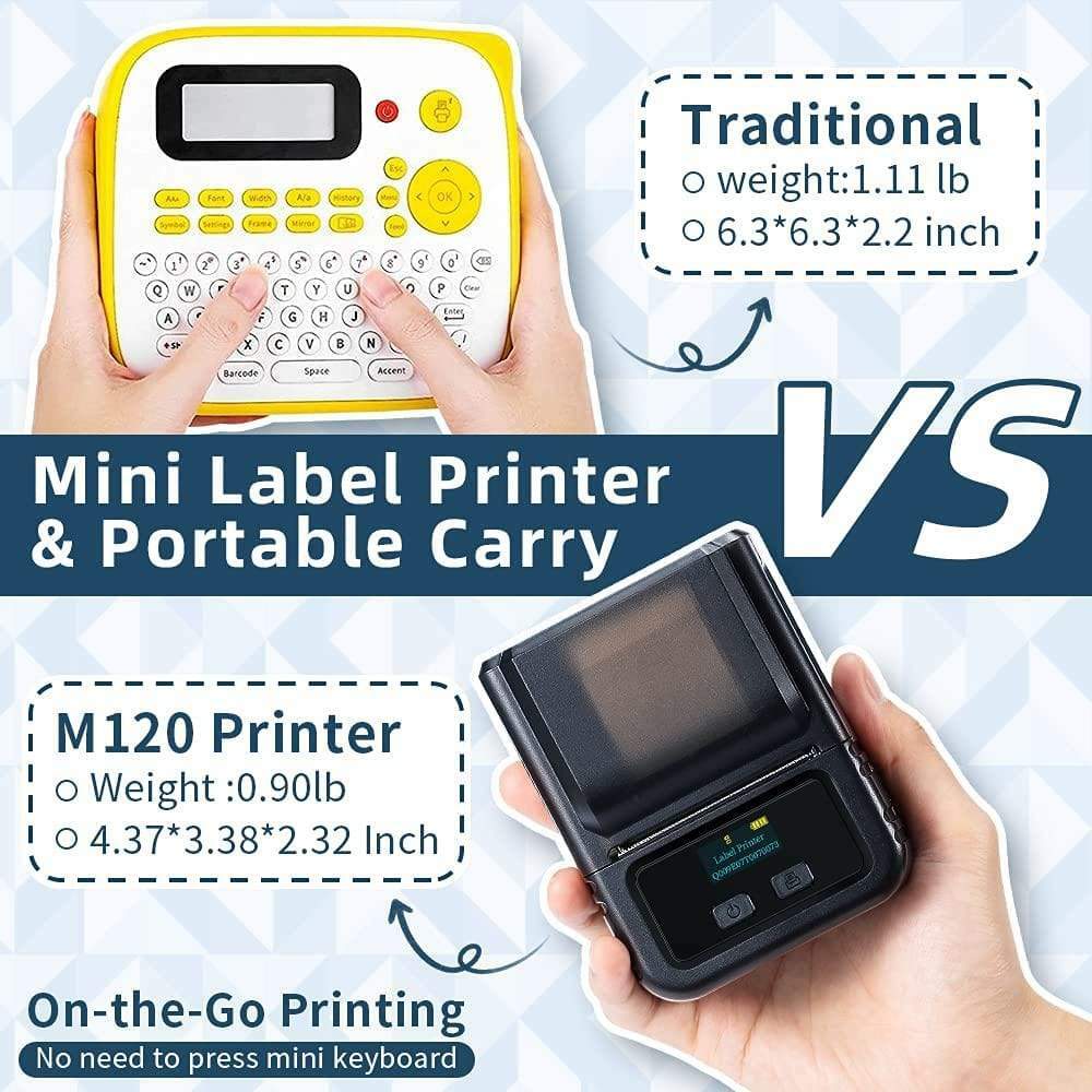 Phomemo M120 Portable Mini Thermal Label Maker Bluetooth Mobile Printer Wireless