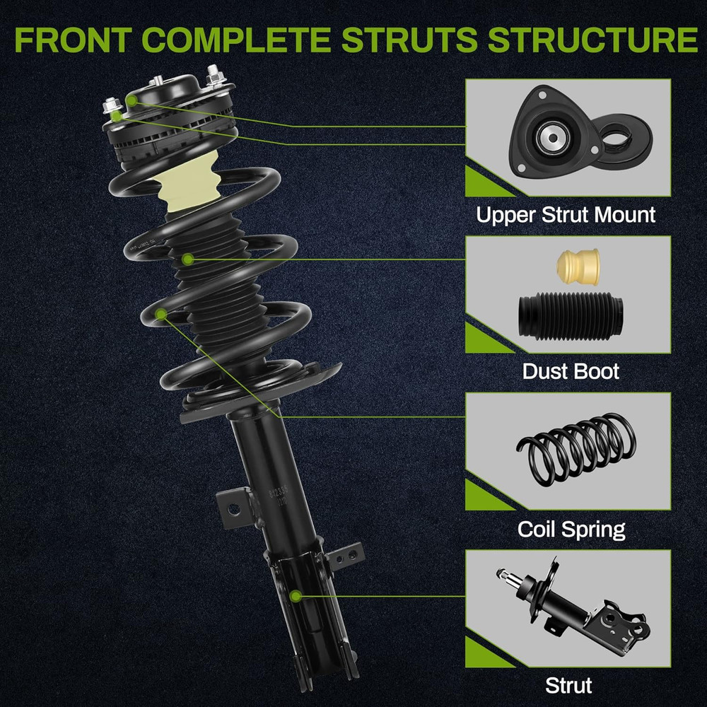 Front Pair Complete Struts Shocks Assembly Compatible with 2009-2019 Journey V6