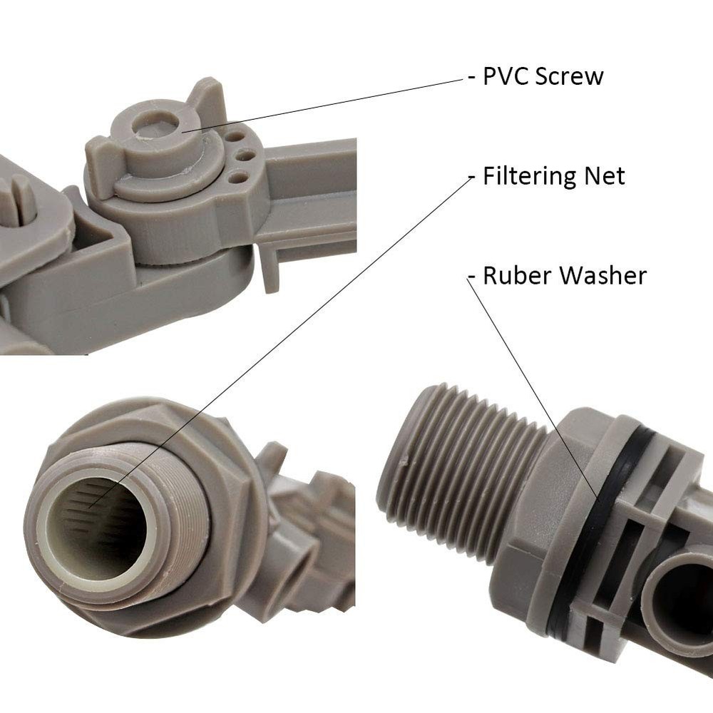 "3/4"" Plastic Water Tank Float Valve w/ Adjustable Arm Automatic Fill"