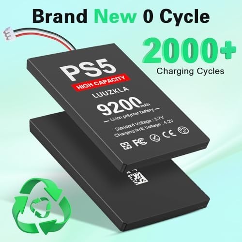 9200mAh Dual Battery Pack for PS5 Controller - Long-lasting Replacement, 24-Mont