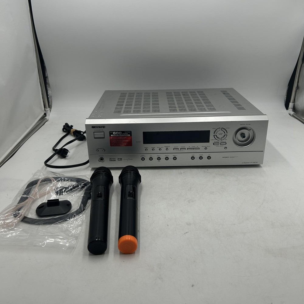 Onkyo HT-R8230 AV Receiver and 2 Mics