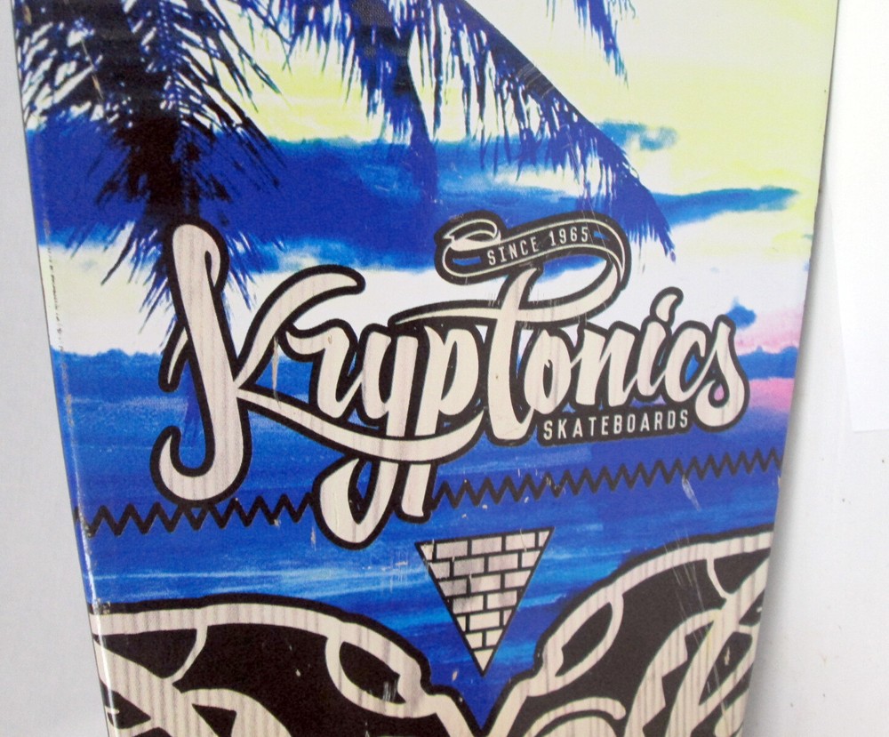 Kryptonics Aqua Skateboard Palm Tree Ocean Theme Wheels 69mm AS-IS