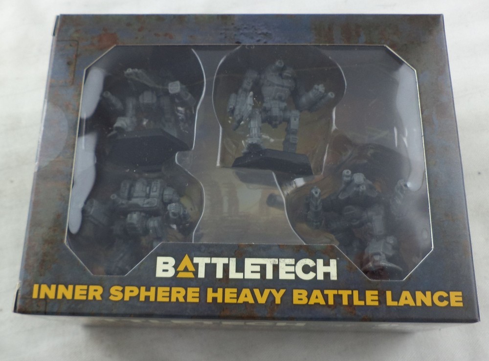 BattleTech: Inner Sphere Heavy Battle Lance Unpainted Miniatures Set 4pcs 35733