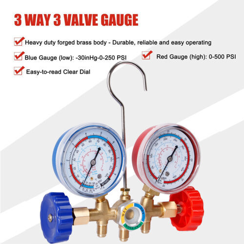 AC Diagnostic Manifold Gauge Set Charging Hose