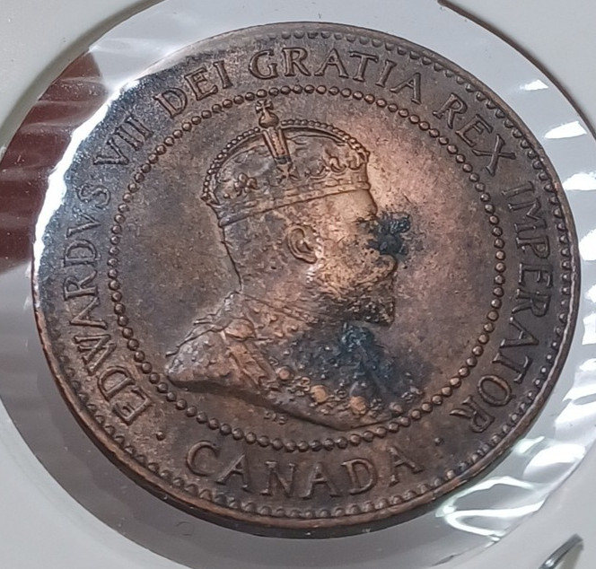 1907 Canada Large Cent Victoria AU JRT 175