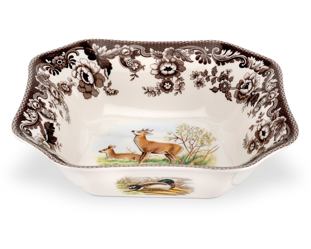 Spode Woodland Square Salad/Serving  Bowl (deer) 4046