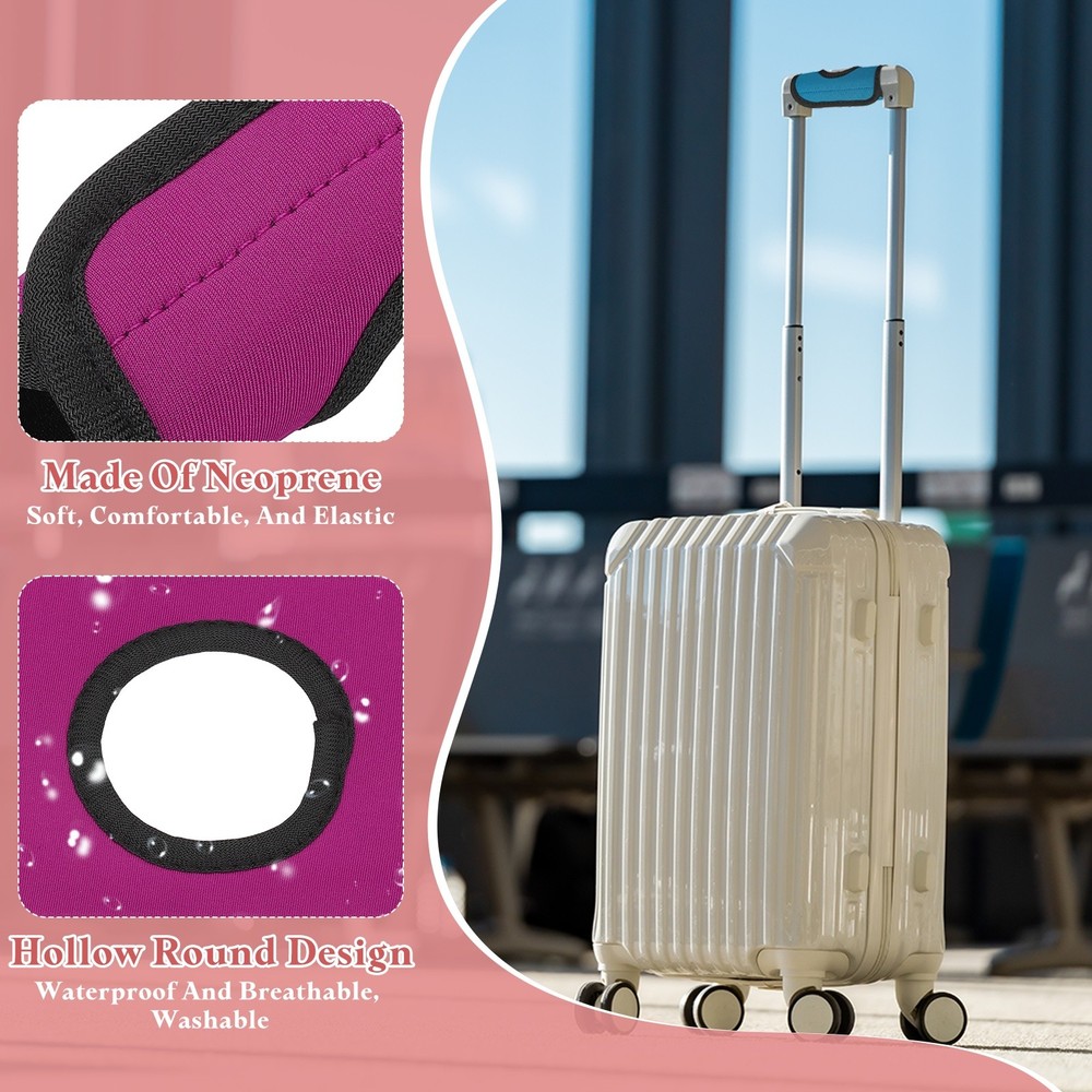 2 Pcs Luggage Handle Wrap for Suitcase Luggage Handle Covers, Rose Red