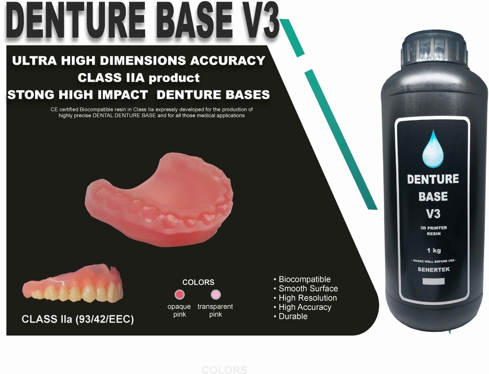 DLP SLA LCD  3d printer  denture base resin for manufacturing dentures