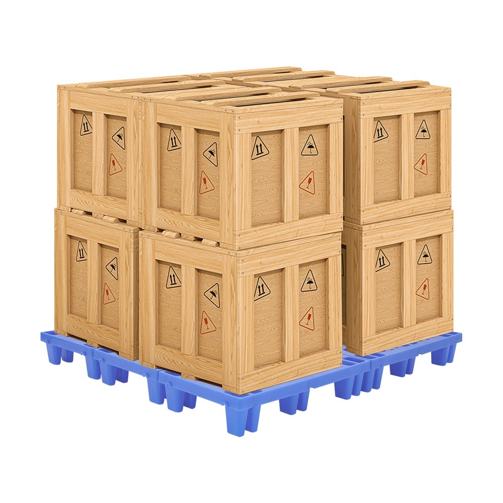 6PCS Plastic Floor Pallet, Blue PP Pallets, Lightweight Plastic Pallets