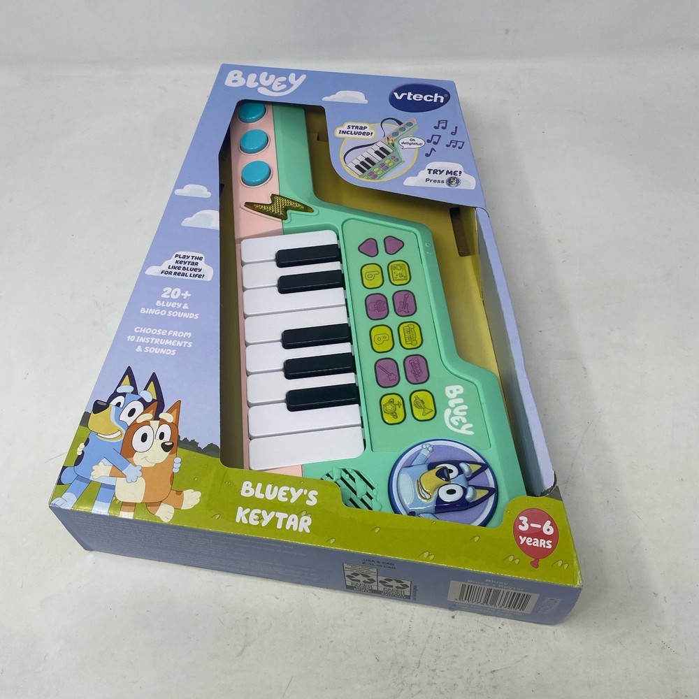 VTech Bluey Keytar Toy Keyboard, Mint/Multicolor, Ages 3-6