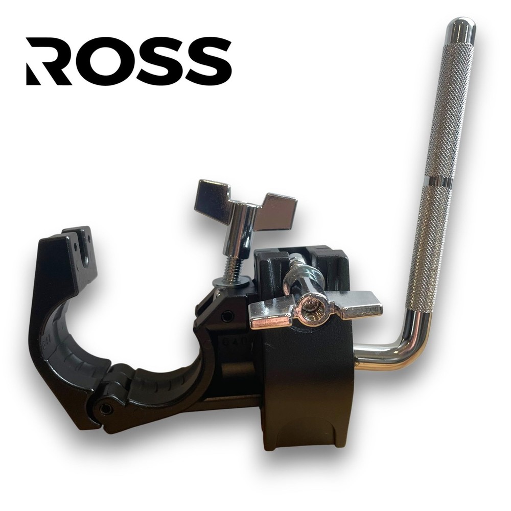 ROSS Percussion Drum Rack Clamp 1.5″ Multi-Purpose Cowbell Mount, Black