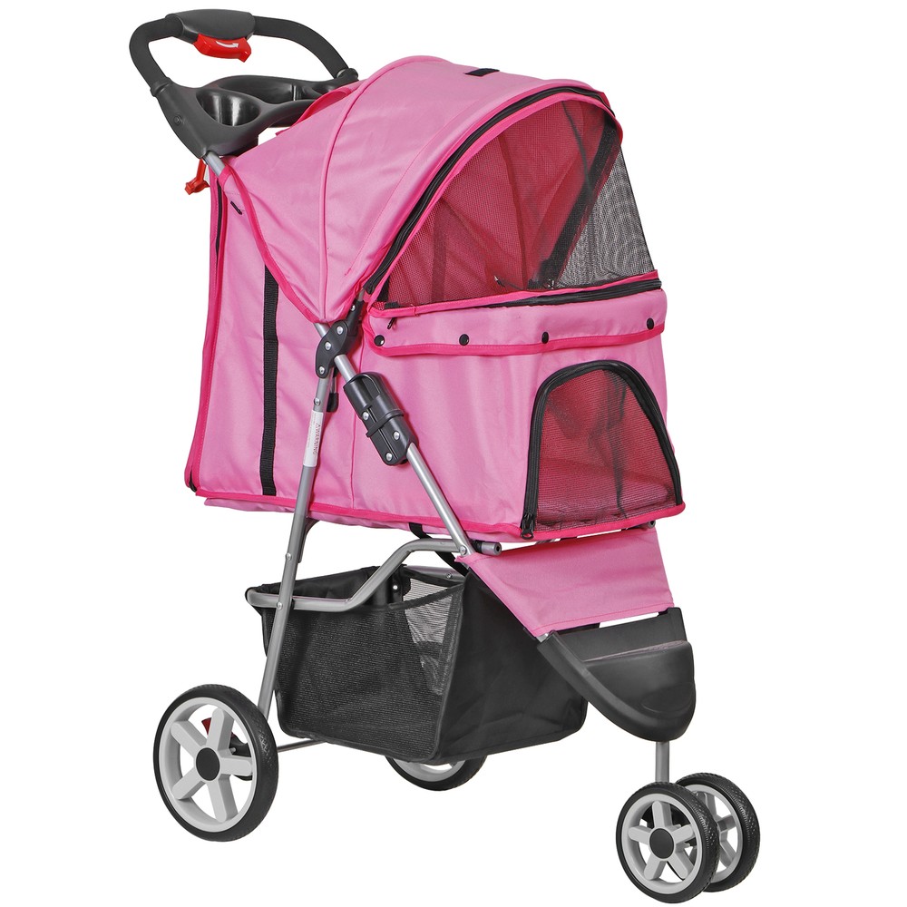 Dog Stroller 3 Wheels Pet Stroller Cat Stroller Lightweight Foldable Portable