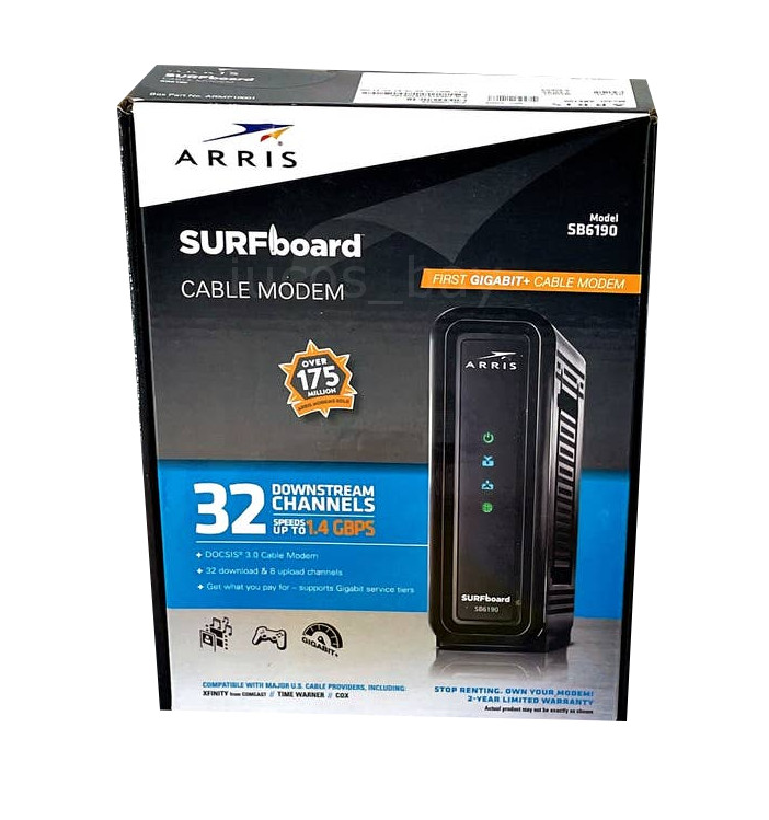 ARRIS SURFboard SB6190 DOCSIS 3.0 Cable Modem Time Warner Comcast Xfinity Black