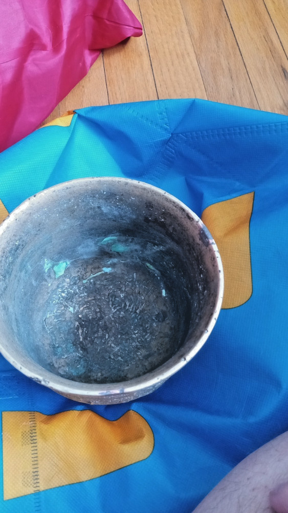 Middle Eastern Copper Bowl with Christian Symbolism
