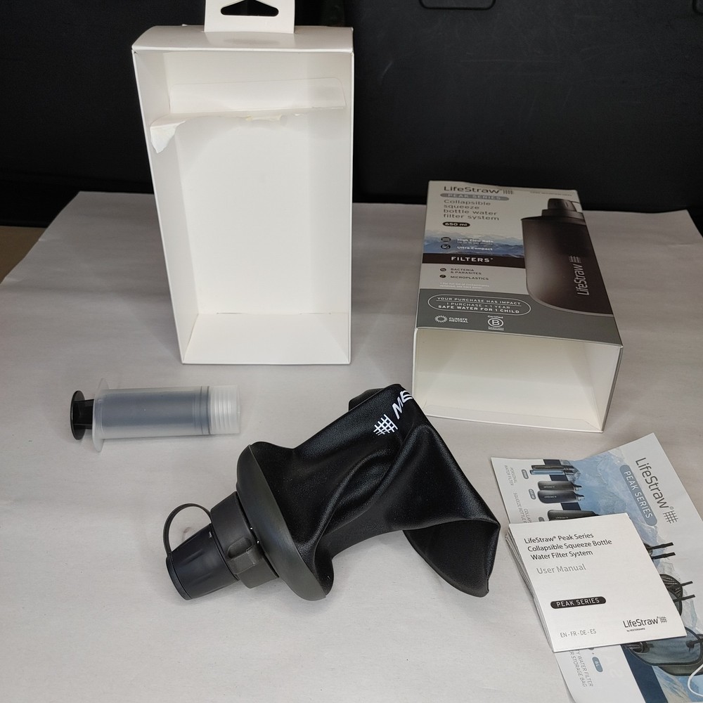 Peak Series Collapsible Squeeze Bottle Water Filter System - 650ml