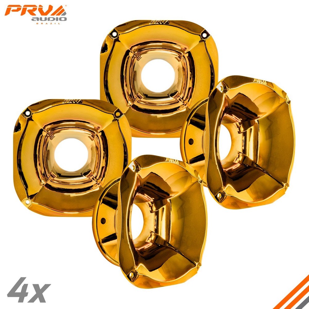 4x PRV Horn WGP14-50X SLIM GOLD 2” Exit 4 Bolt Compact Waveguide for 2" Driver