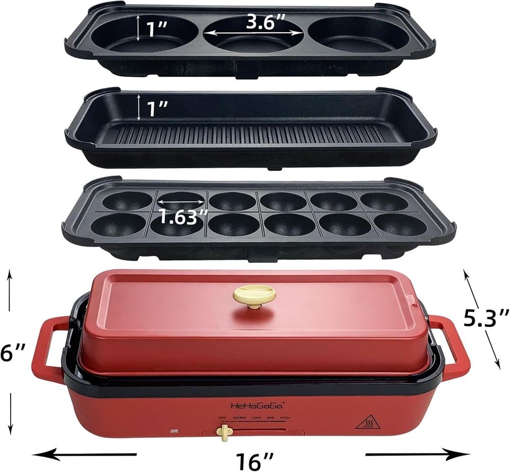 Multifunctional Electric Griddle Electric Grill Nonstick Baking Maker W/ 3