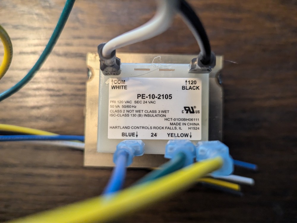 120 VAC to 24 VAC transformer