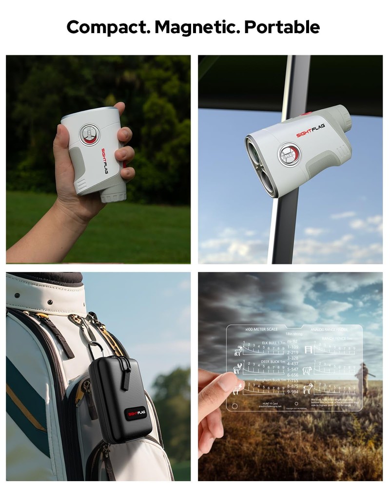 SIGHTFLAG GF2 Golf Rangefinder with Slope, 1300 Yards Laser Range Gray