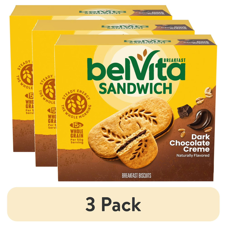 (3 pack) Breakfast Bars Biscuits, Chocolate, 5 Packs (4 Biscuits Per Pack)