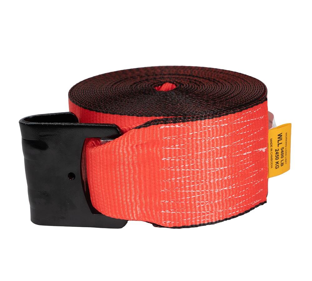 4 Pack 4"x40' Red Winch Straps w/ Flat Hook WLL 5400 # Cargo Control for Flat...