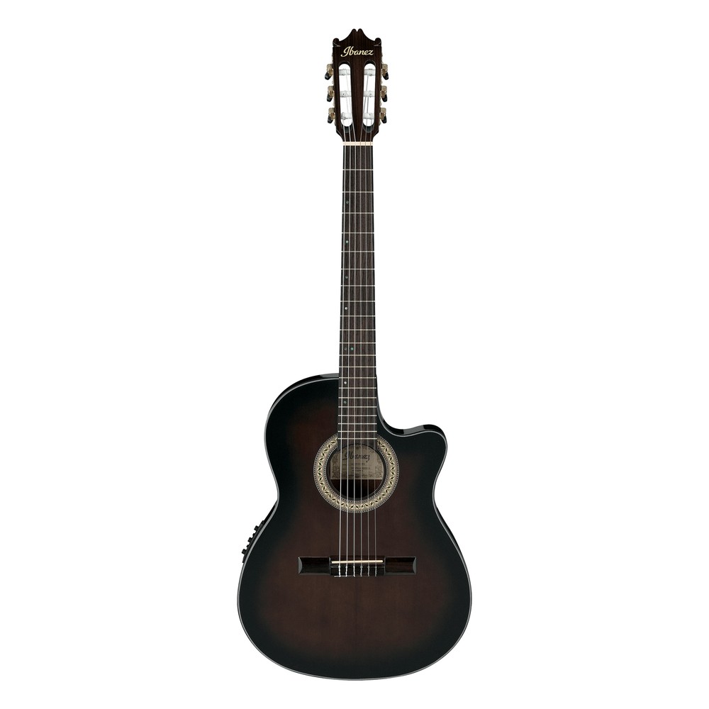 Ibanez GA35TCE Thinline A/E Classical Guitar, Spruce Top, Dark Violin Burst