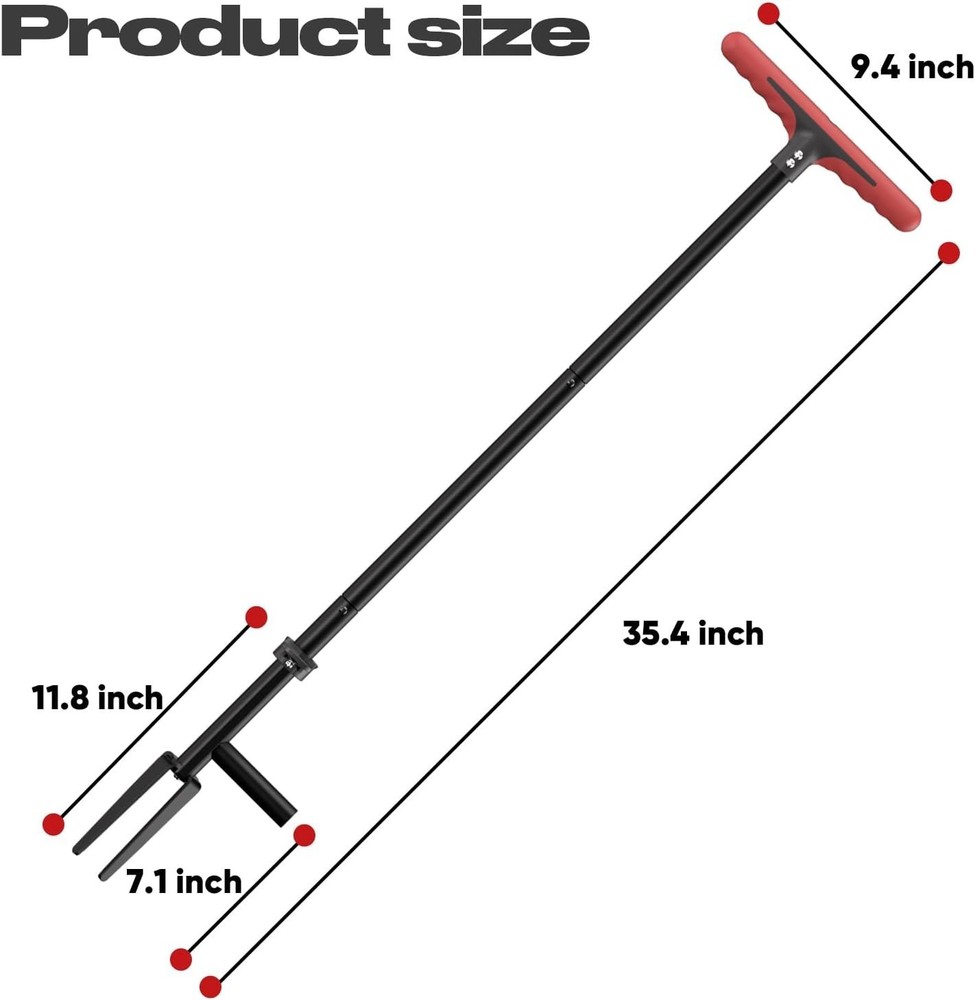 Weed Puller Tool with Long Handle,Effortlessly Remove Roots Without Bending