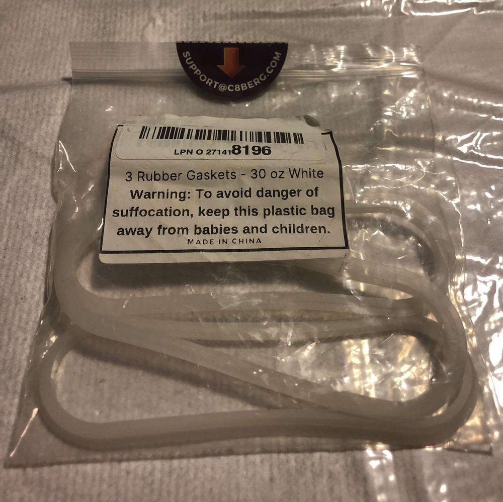 3 Rubber Gaskets 30oz White