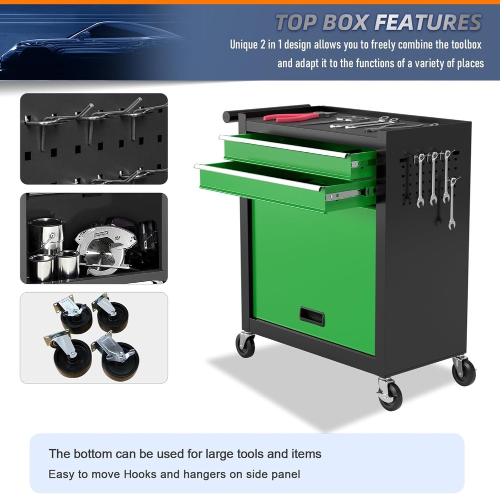 8-Drawer High Capacity Rolling Tool Chest with Wheels, Big Tool Storage Removabl