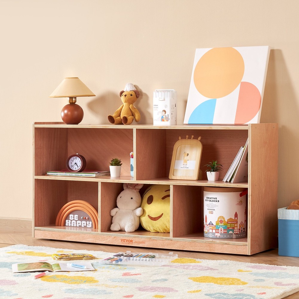 Cubby Mobile Tray Storage Cabinet 5-Compartment Cubby Storage Shelf Cubby