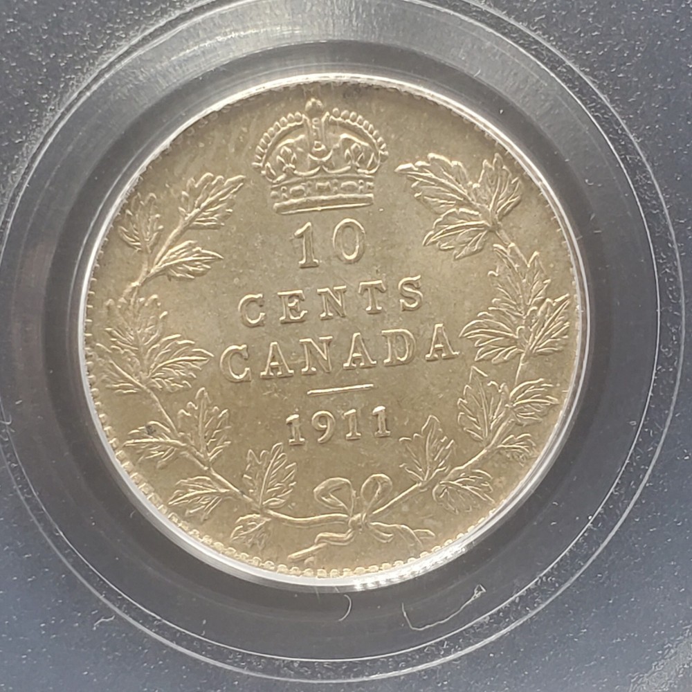 1911 Canada 10 Cent Silver Dime PCGS MS 63