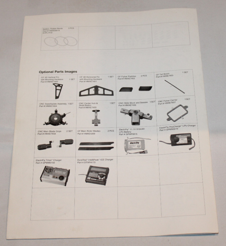 Heli-Max AXE CP Instruction Manual ONLY RC Helicopter