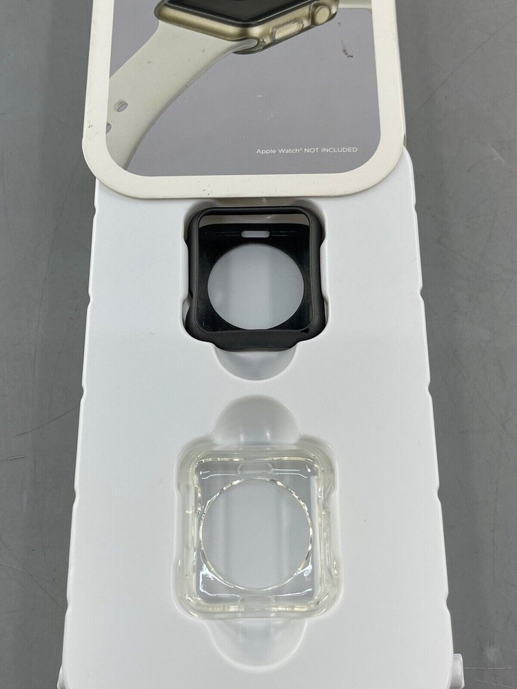 NEW Modal Bumper Case 2-Pack for Apple Watch 38mm Space Grey & Clear