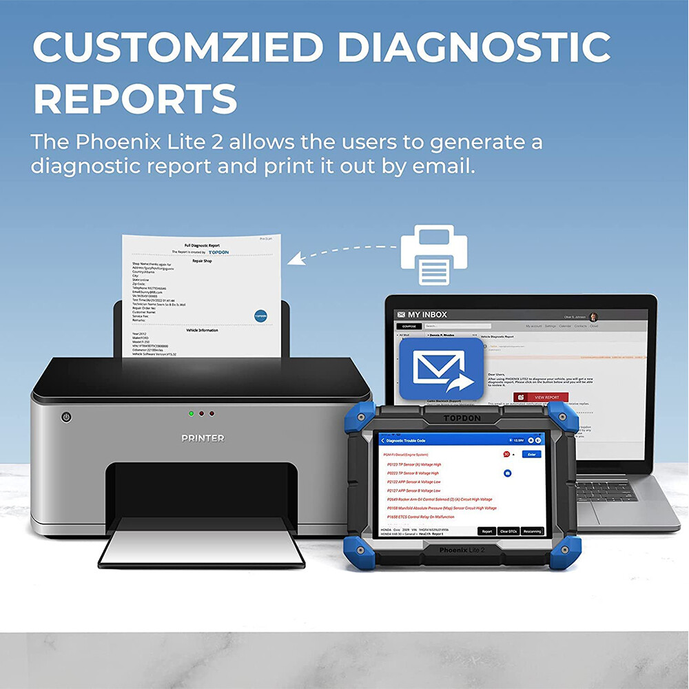 TOPDON Phoenix Lite 2 Bi-directional OBD2 Scanner Diagnostic Tool Key Coding