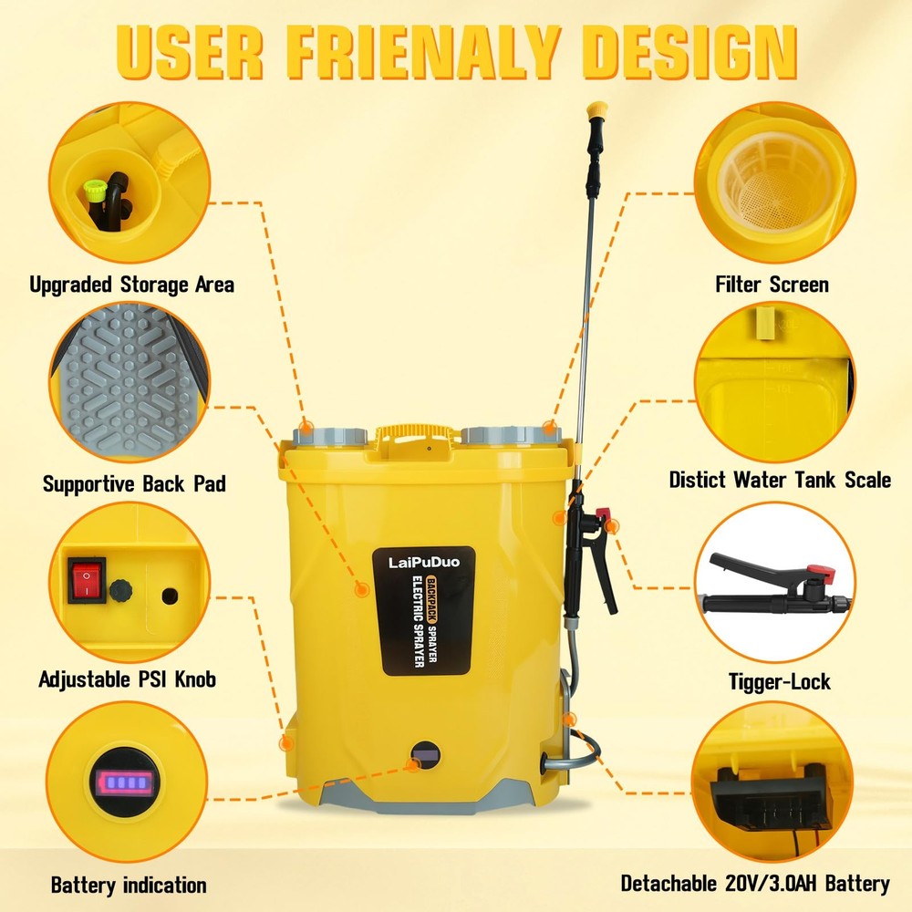 DeWalt 20V Backpack Sprayer 5.3 Gal 100 PSI