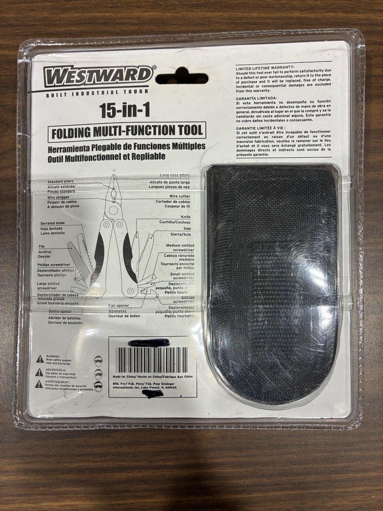Westward Multi-Tool 15 Tools Stainless Steel With Sheath