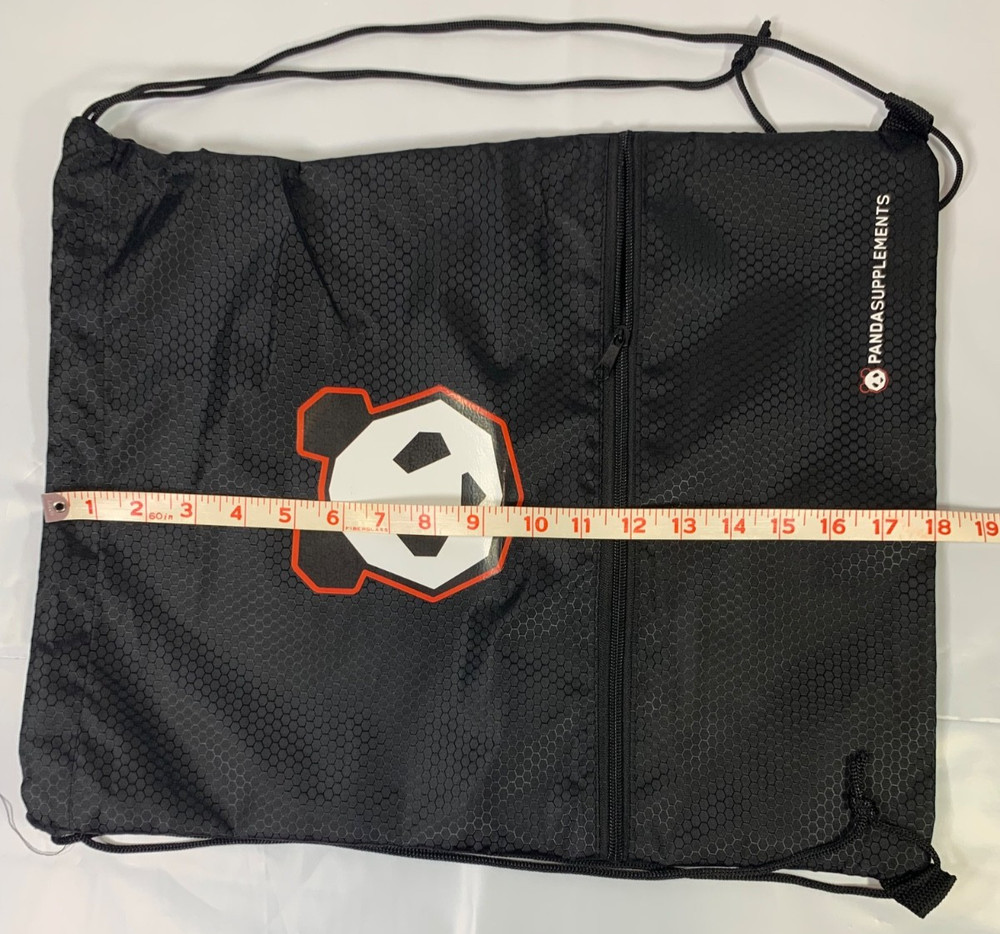Panda Drawstring Gym Tote Bag Black