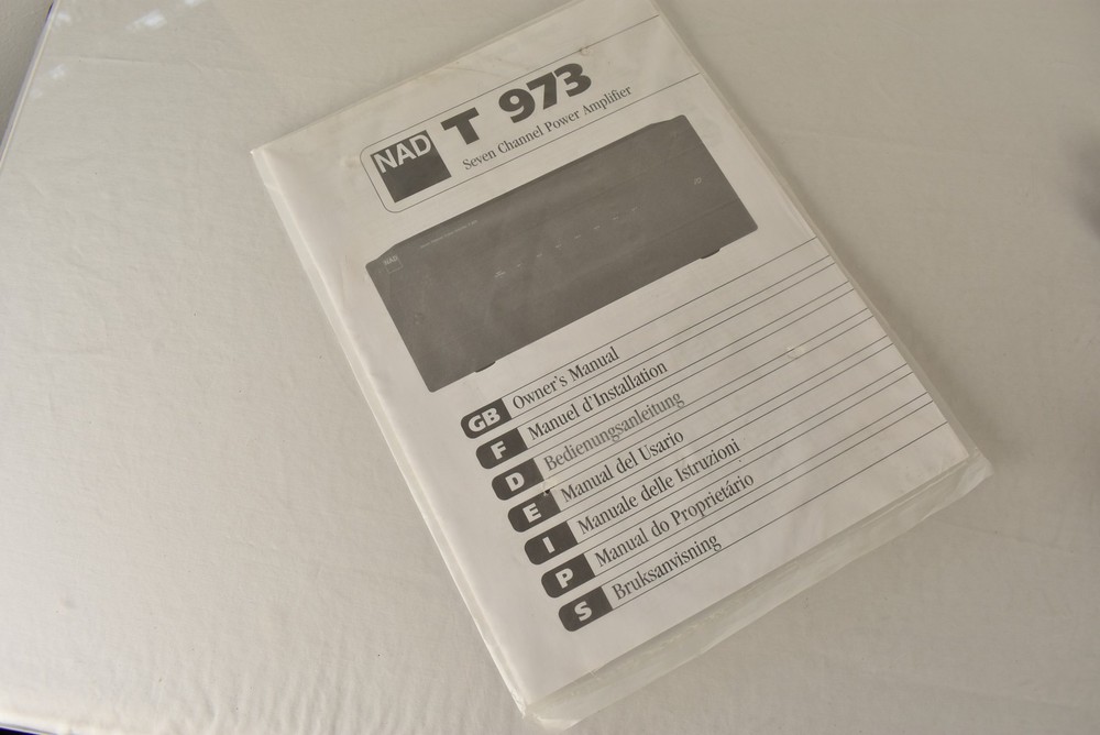 NAD T973 Power Amplifier Owner's User's Manual NEW