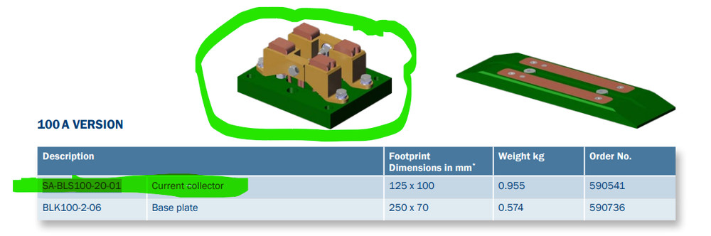 Vahle 2 Pole Current Collector Charging Contacts BLS 100 NEW PULL [B9B3]