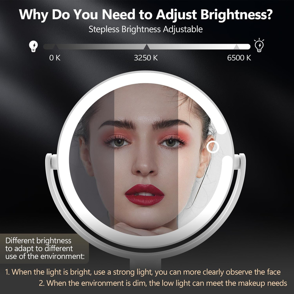 Makeup Mirror with Lights,20X Magnifying Mirror with Light and Touch Switch,Vani