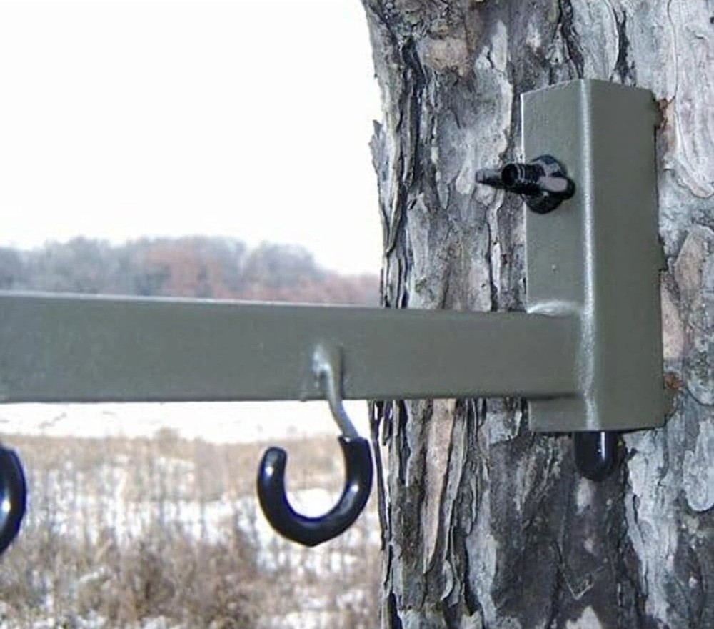 HME Better Tree Stand Bow Hanger with Accessory Hooks and Mounting Screws