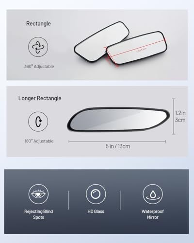 Blind Spot Mirror Adjustable Car Auxiliary Universal Wide Angle Rectangle