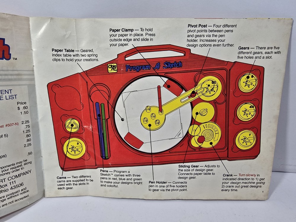 Ohio Art Program A Sketch Design Machine Instruction Booklet