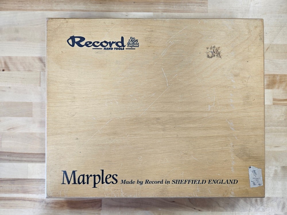 New Unsed Vintage Record Marples Splitproof Bevel Edge Chisel Set -- Not Irwin!