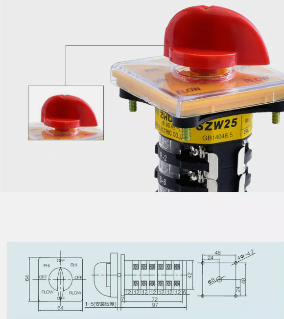 Milling Machine Switch Six Part Forward Reverse Universal Transfer CNC Mill Tool