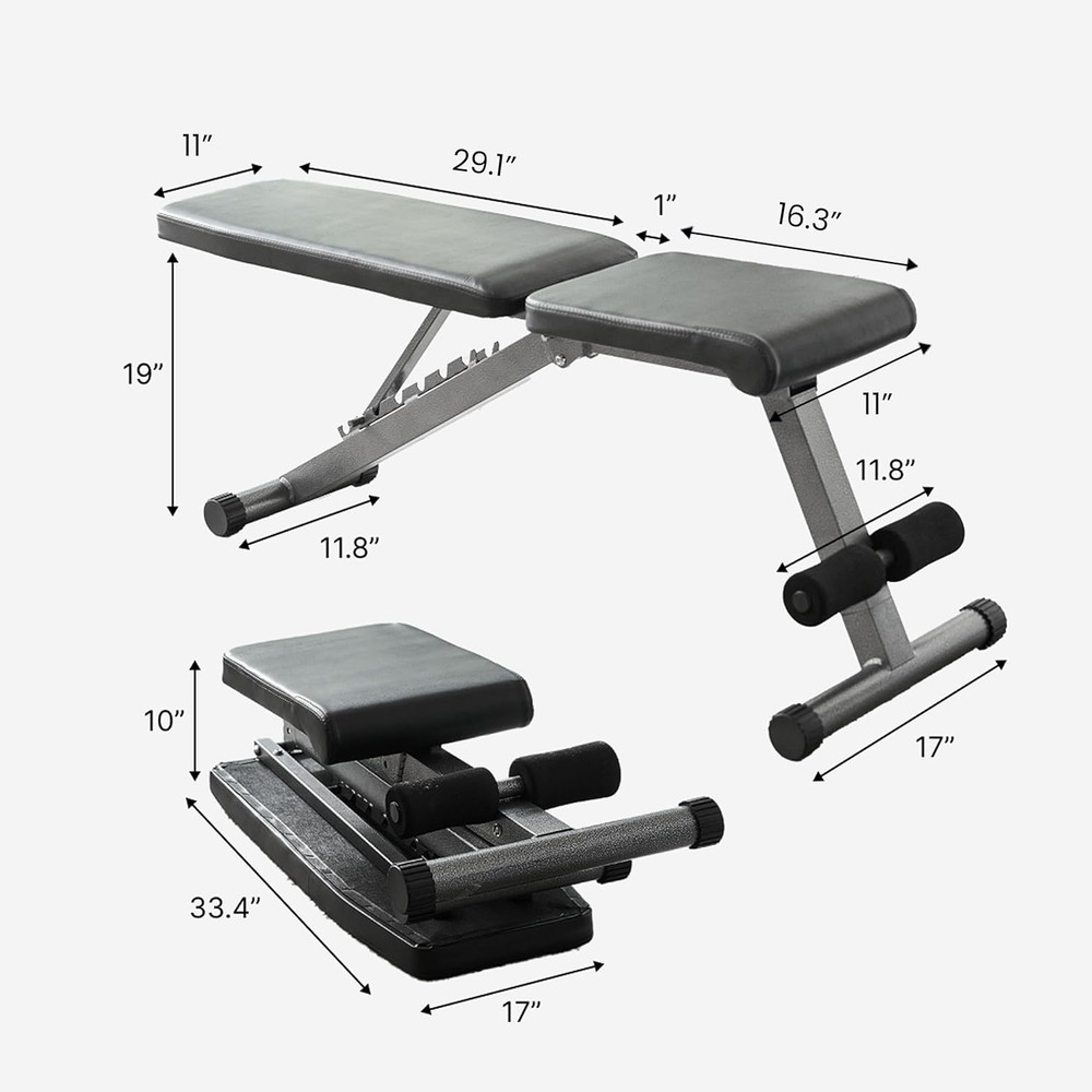 5-In-1 Weight Bench, Adjustable & Foldable for Bench Press, Strength Training an