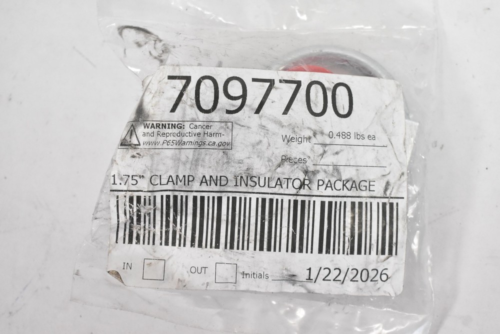 1.75" Loop Clamp And Insulator Package Galvanized Steel Rubber Silver 7097700